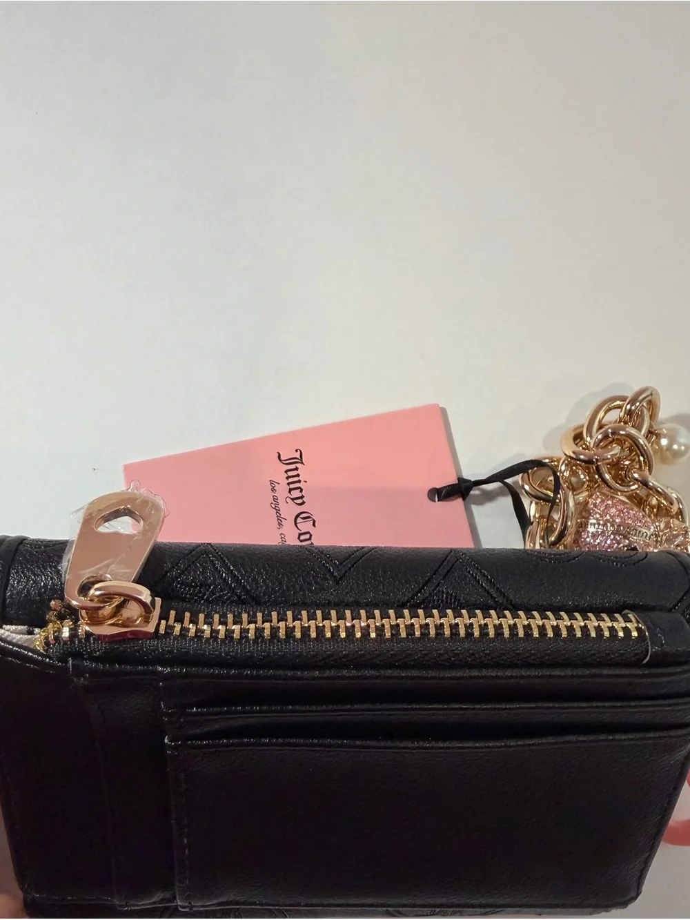 Juicy Couture Sprinkle Of Juicy Black Hobo Bag Charm Purse and Wallet NEW w TAGS